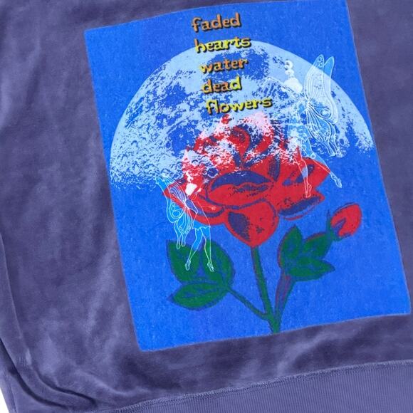 Boys Lie Let It Grow Velour Zip -up Hoodie In Purple - Picture 9 of 9